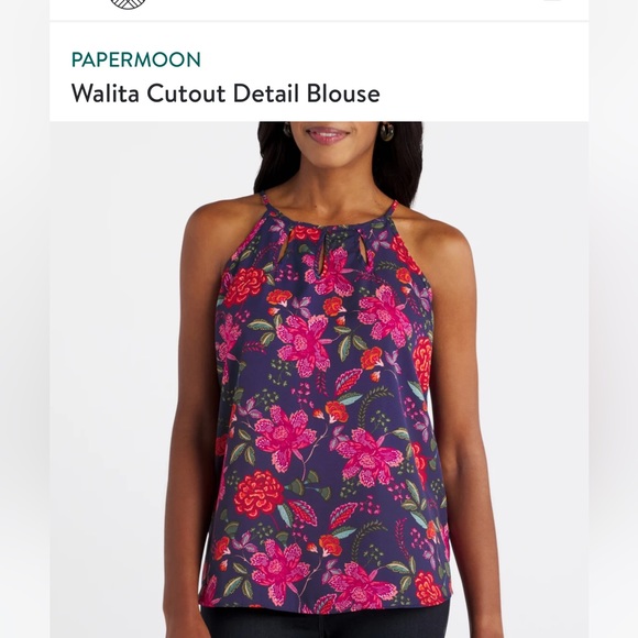 Haut (blouse) Papermoon 'Violeta' Taille S - Dos Ouvert Fluide, Manches échancrées, Noir - Neuf Avec étiquettes